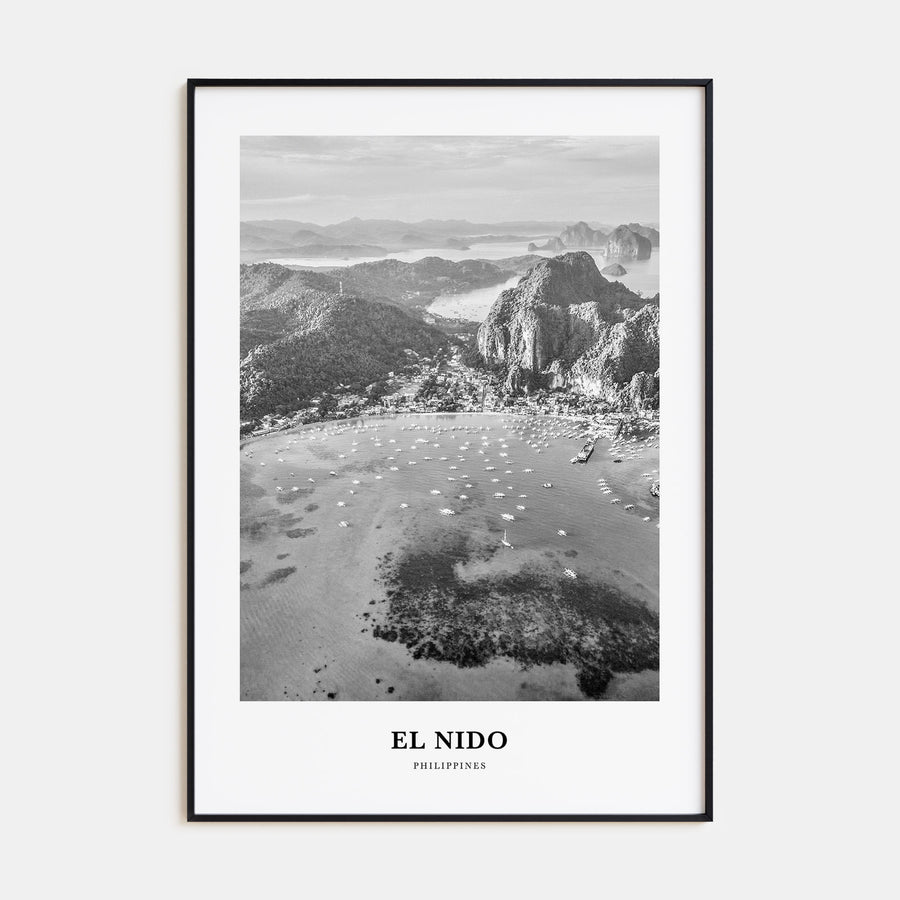 El Nido Portrait B&W Poster