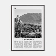 El Paso County Travel B&W Poster