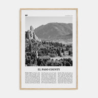 El Paso County Travel B&W Poster