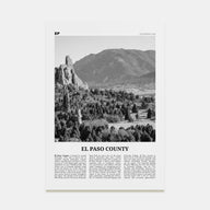 El Paso County Travel B&W Poster