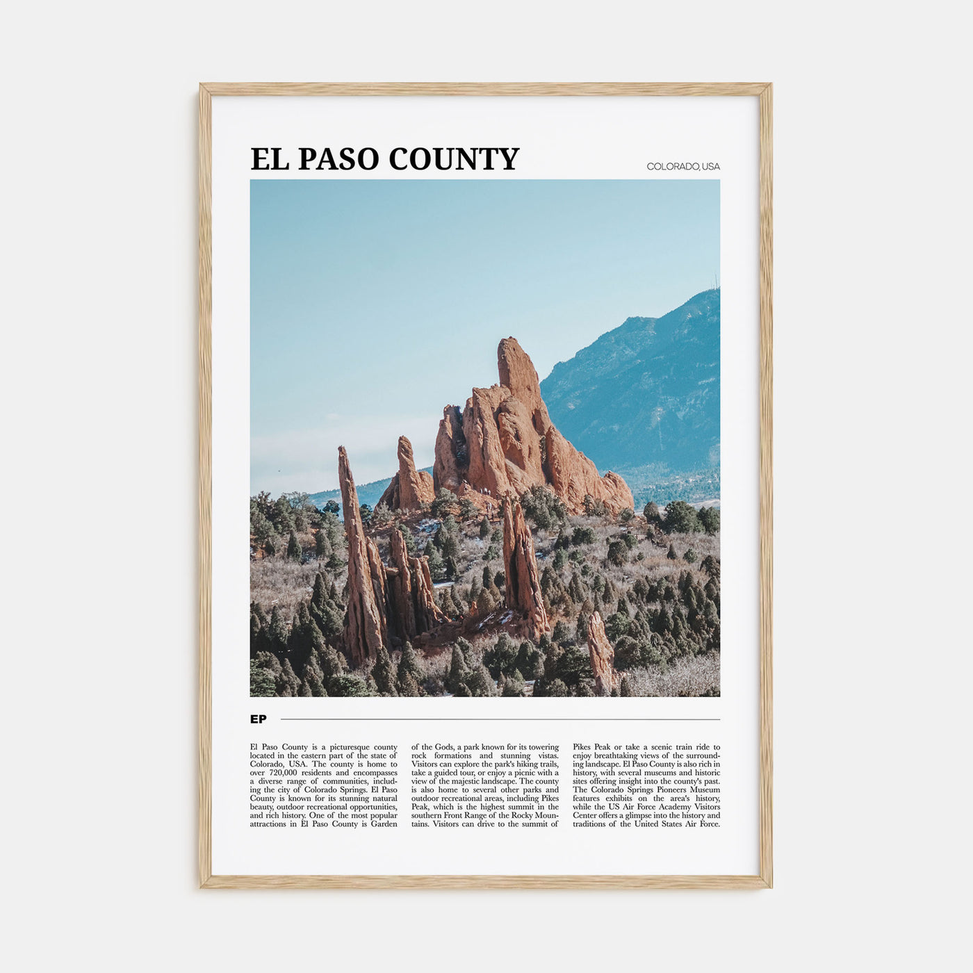 El Paso County Travel Color Poster