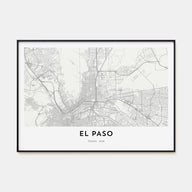 El Paso Map Landscape Poster