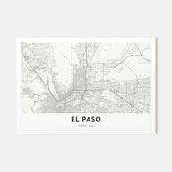 El Paso Map Landscape Poster