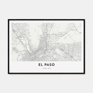El Paso Map Landscape Poster