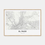 El Paso Map Landscape Poster