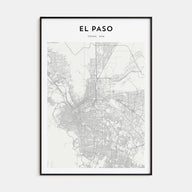 El Paso Map Portrait Poster