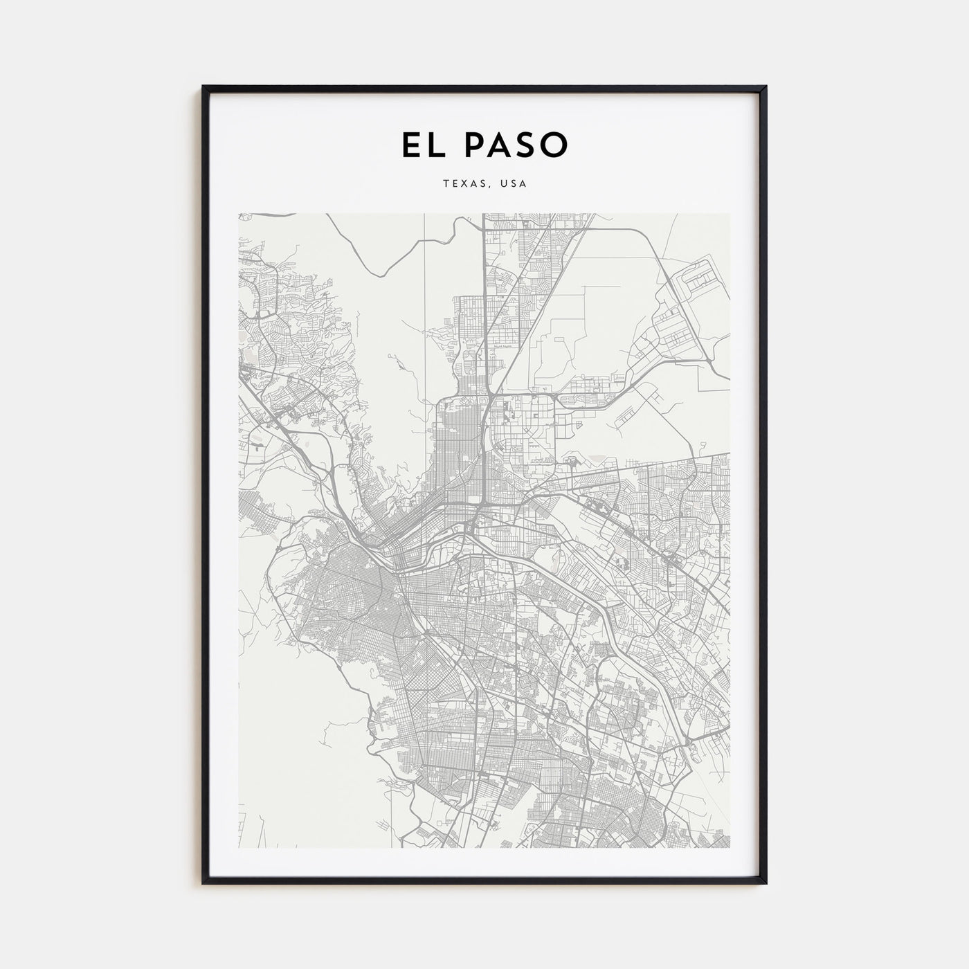 El Paso Map Portrait Poster