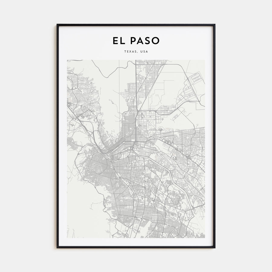 El Paso Map Portrait Poster