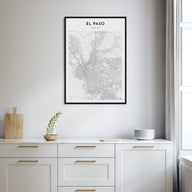 El Paso Map Portrait Poster