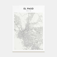 El Paso Map Portrait Poster