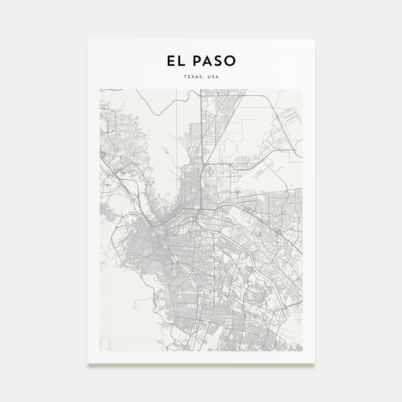 El Paso Map Portrait Poster