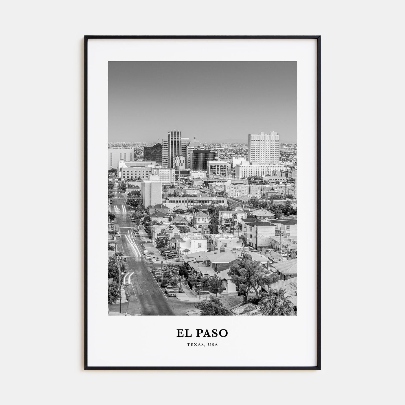 El Paso Portrait B&W No 2 Poster