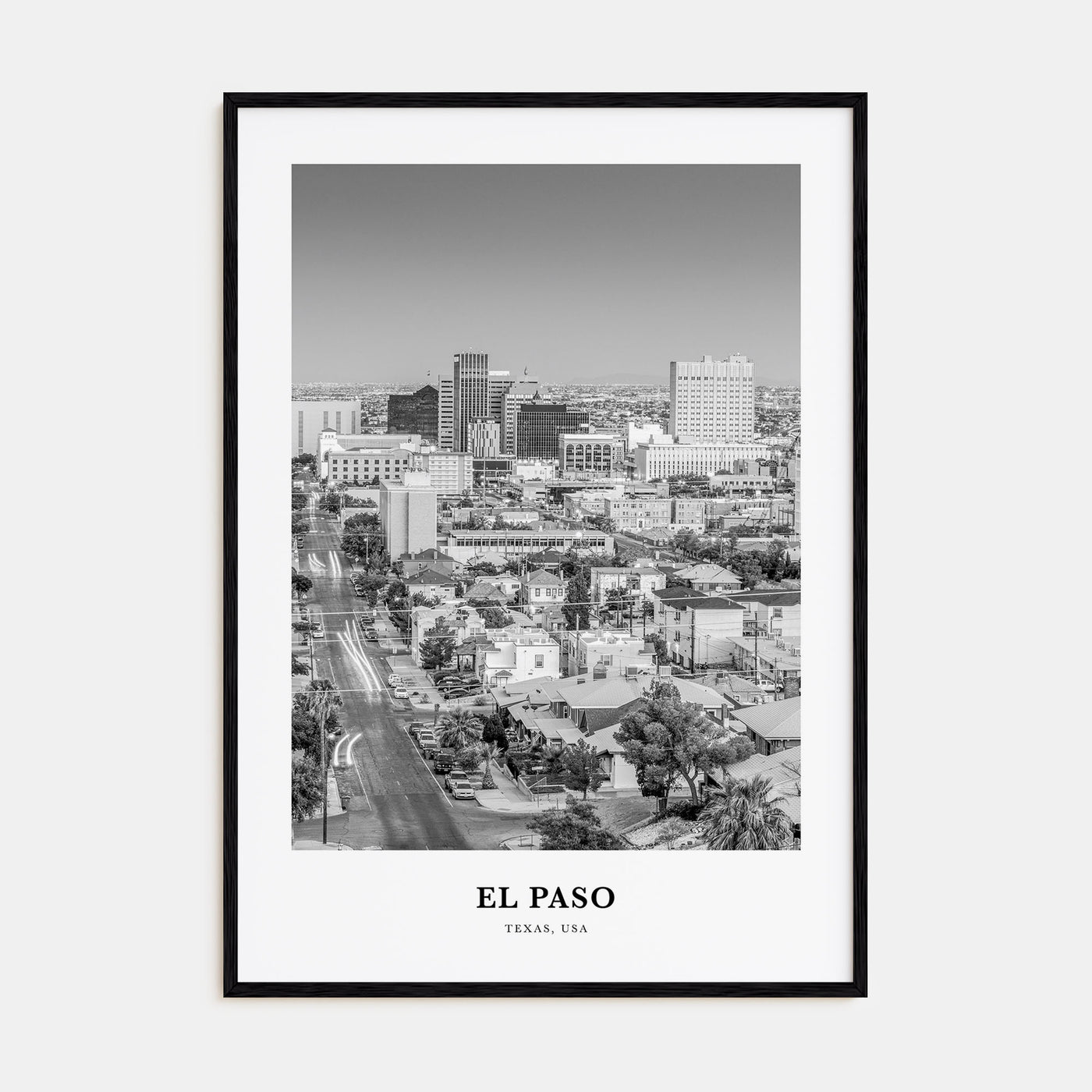 El Paso Portrait B&W No 2 Poster