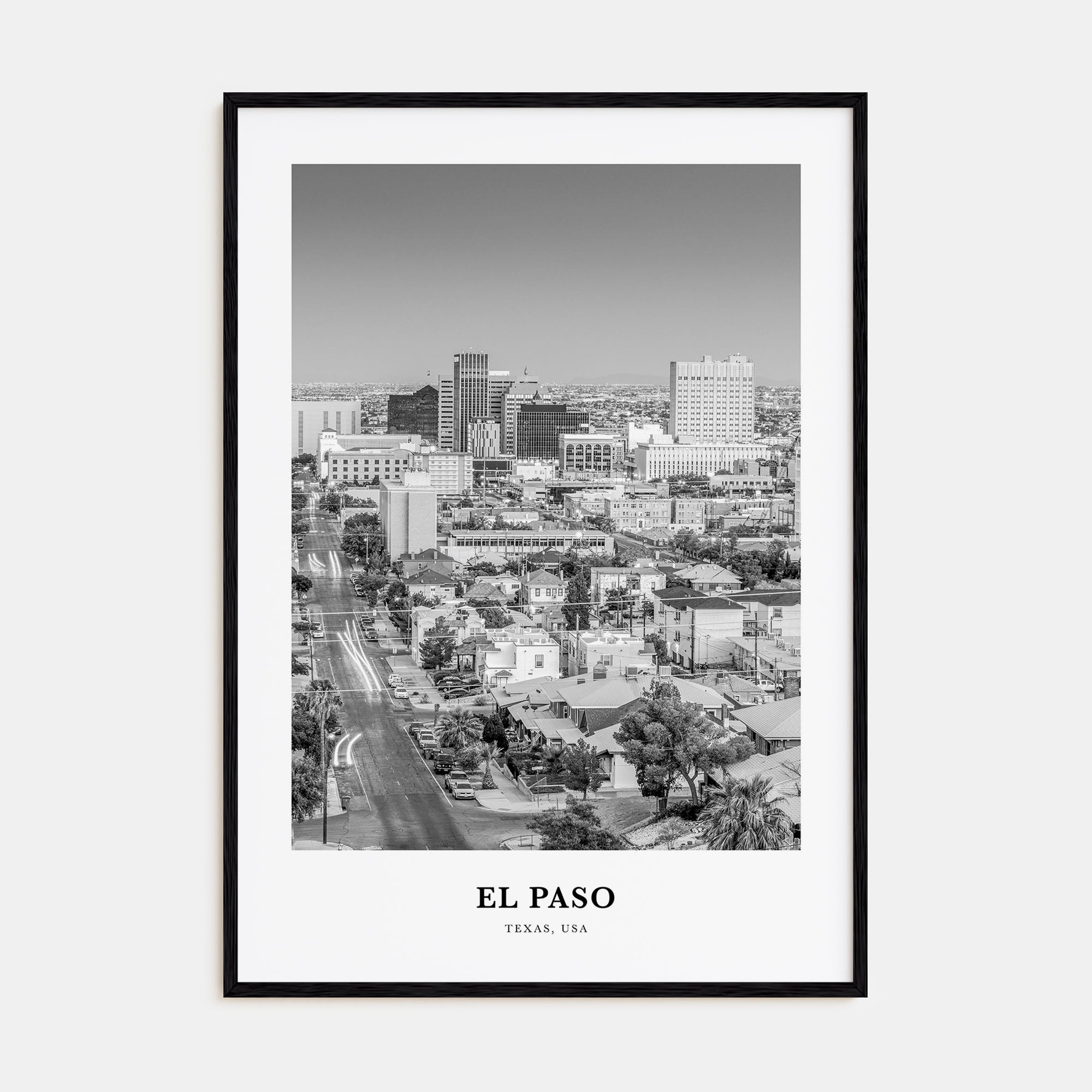 El Paso Portrait B&W No 2 Poster