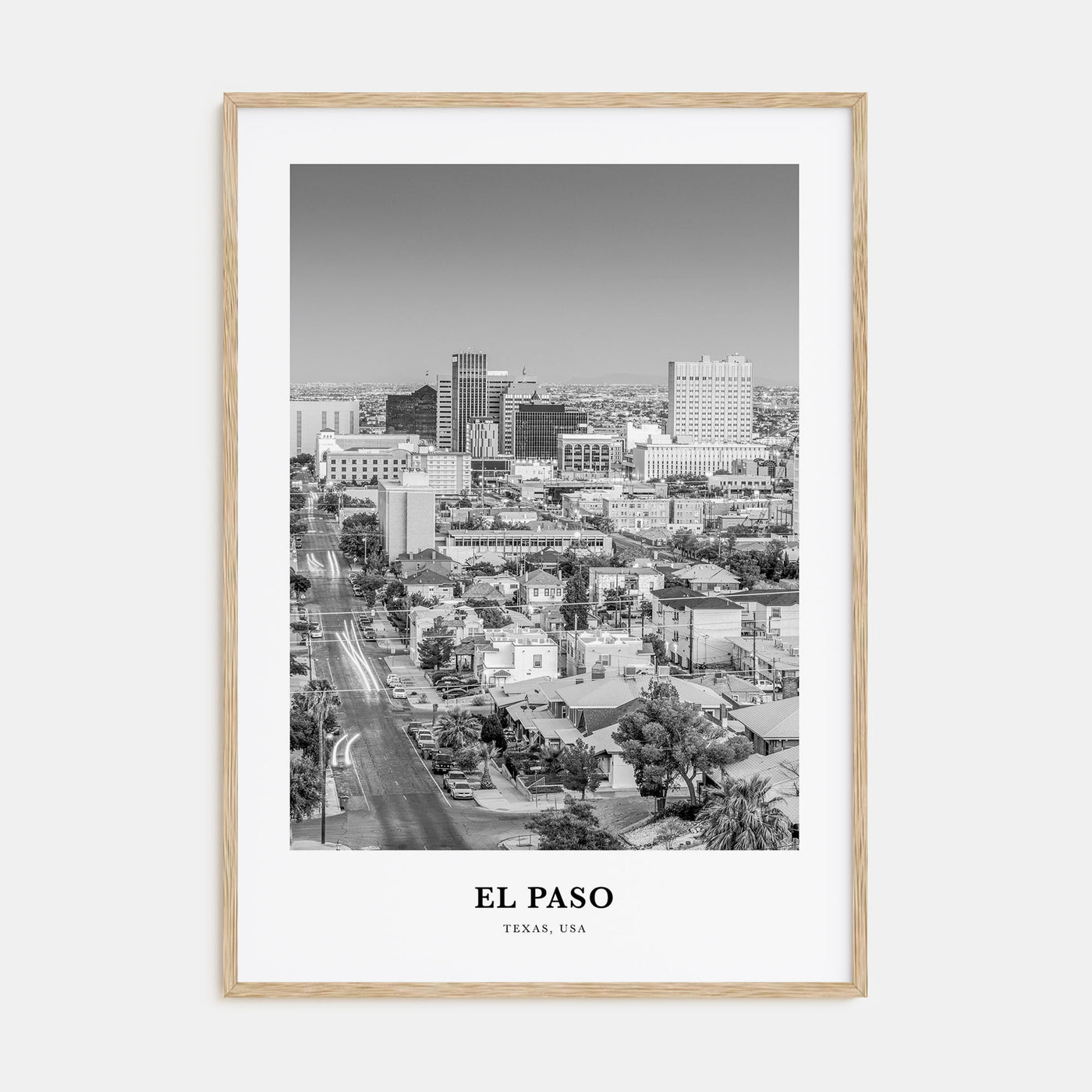 El Paso Portrait B&W No 2 Poster