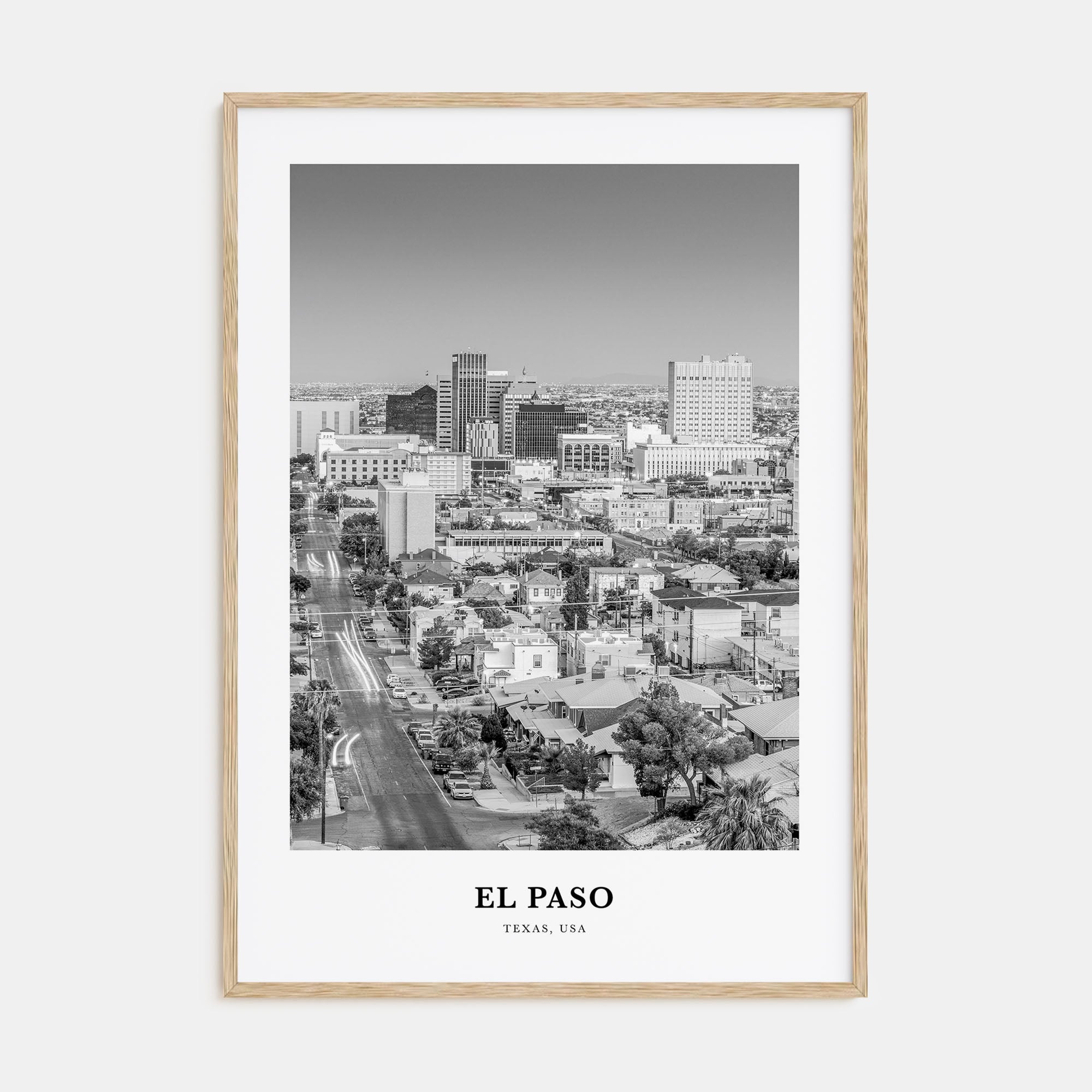El Paso Portrait B&W No 2 Poster
