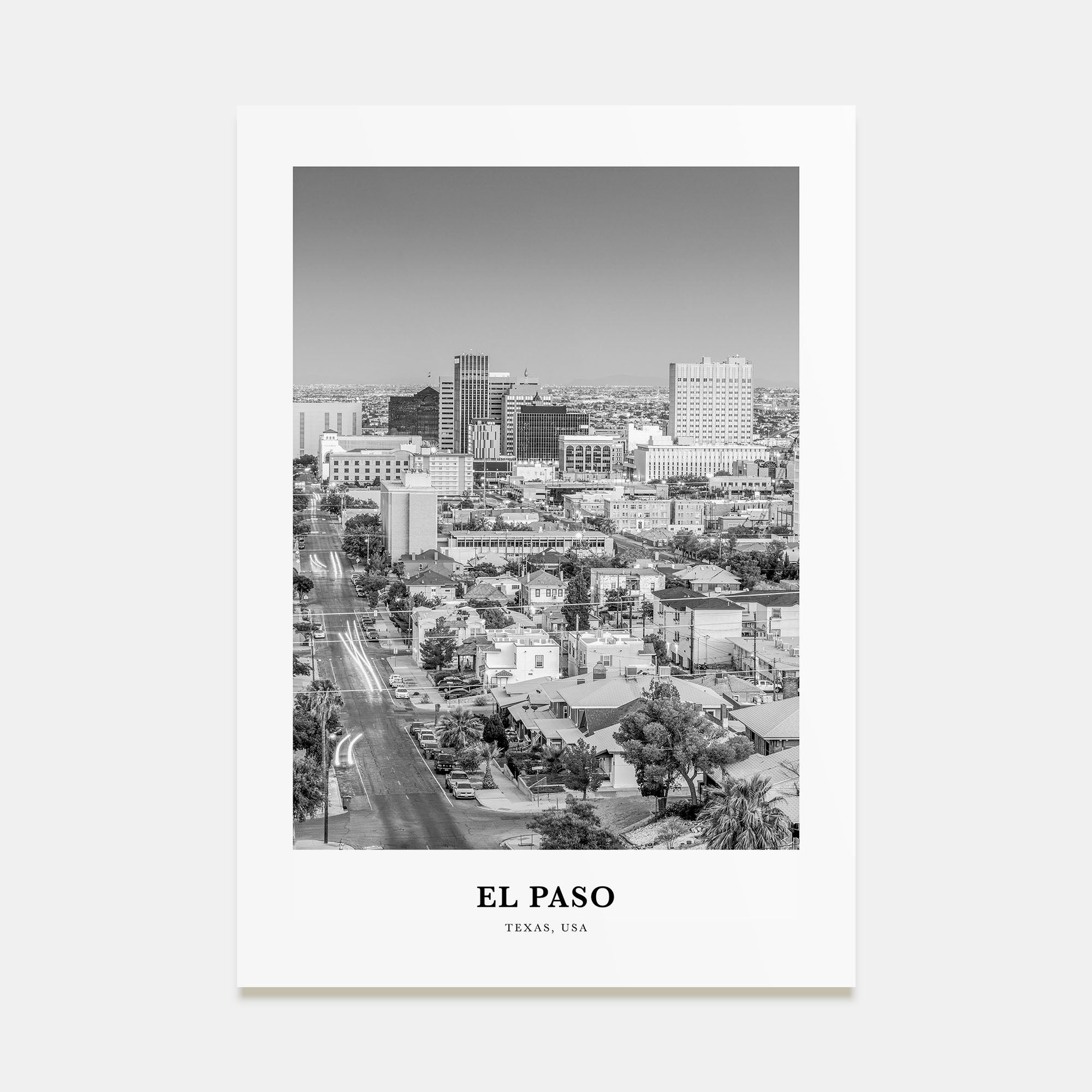 El Paso Portrait B&W No 2 Poster