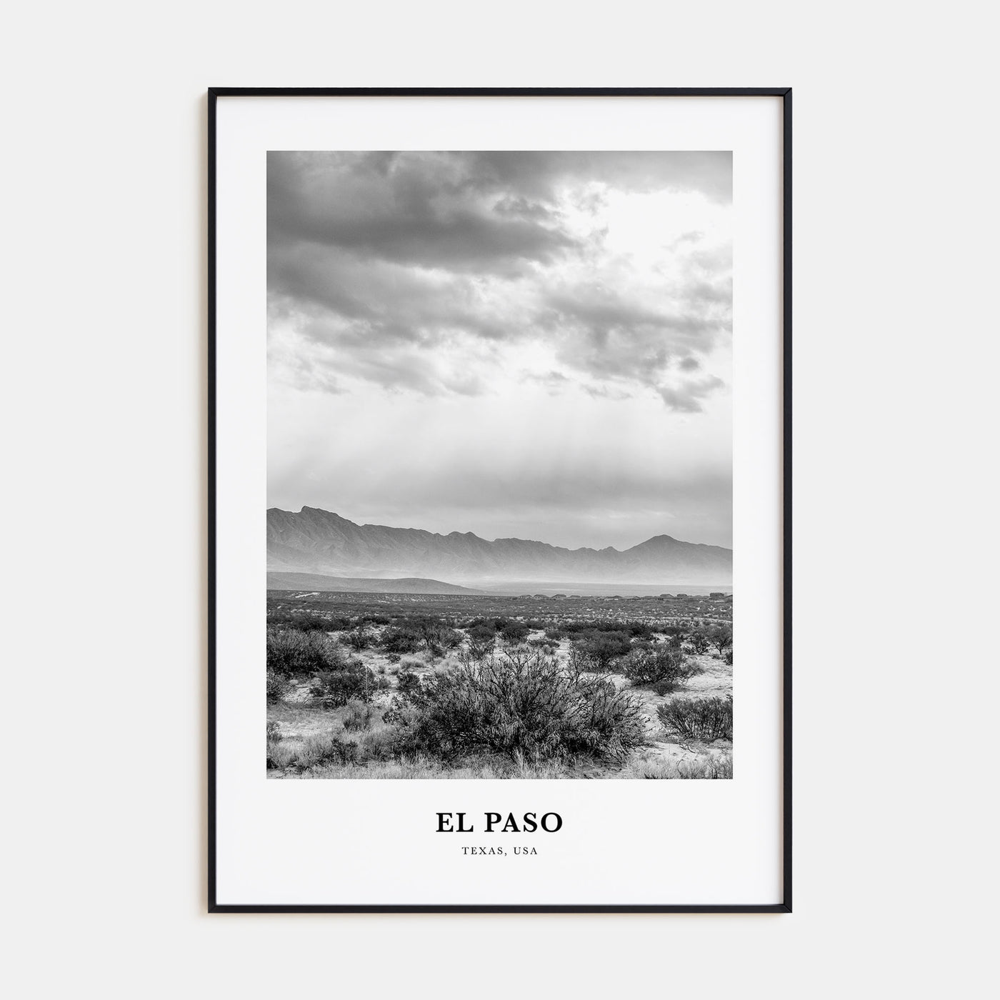 El Paso Portrait B&W No 3 Poster