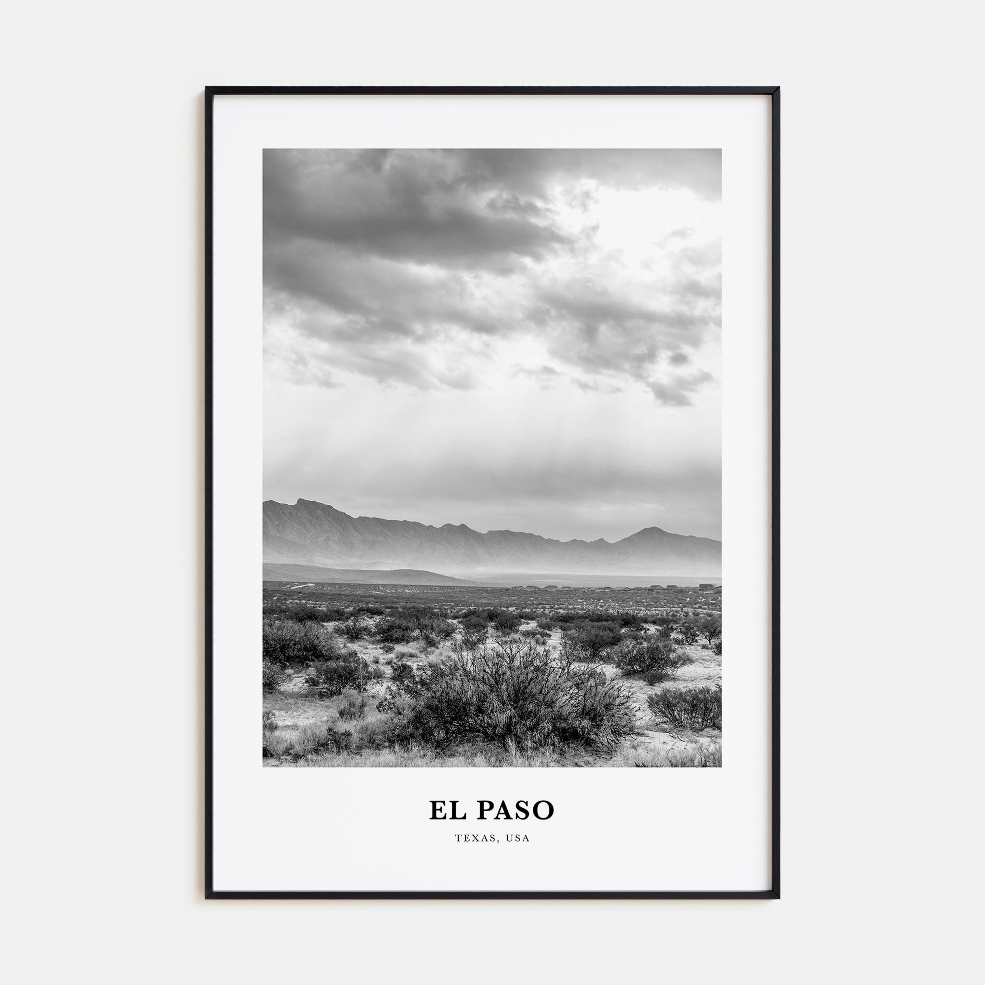 El Paso Portrait B&W No 3 Poster
