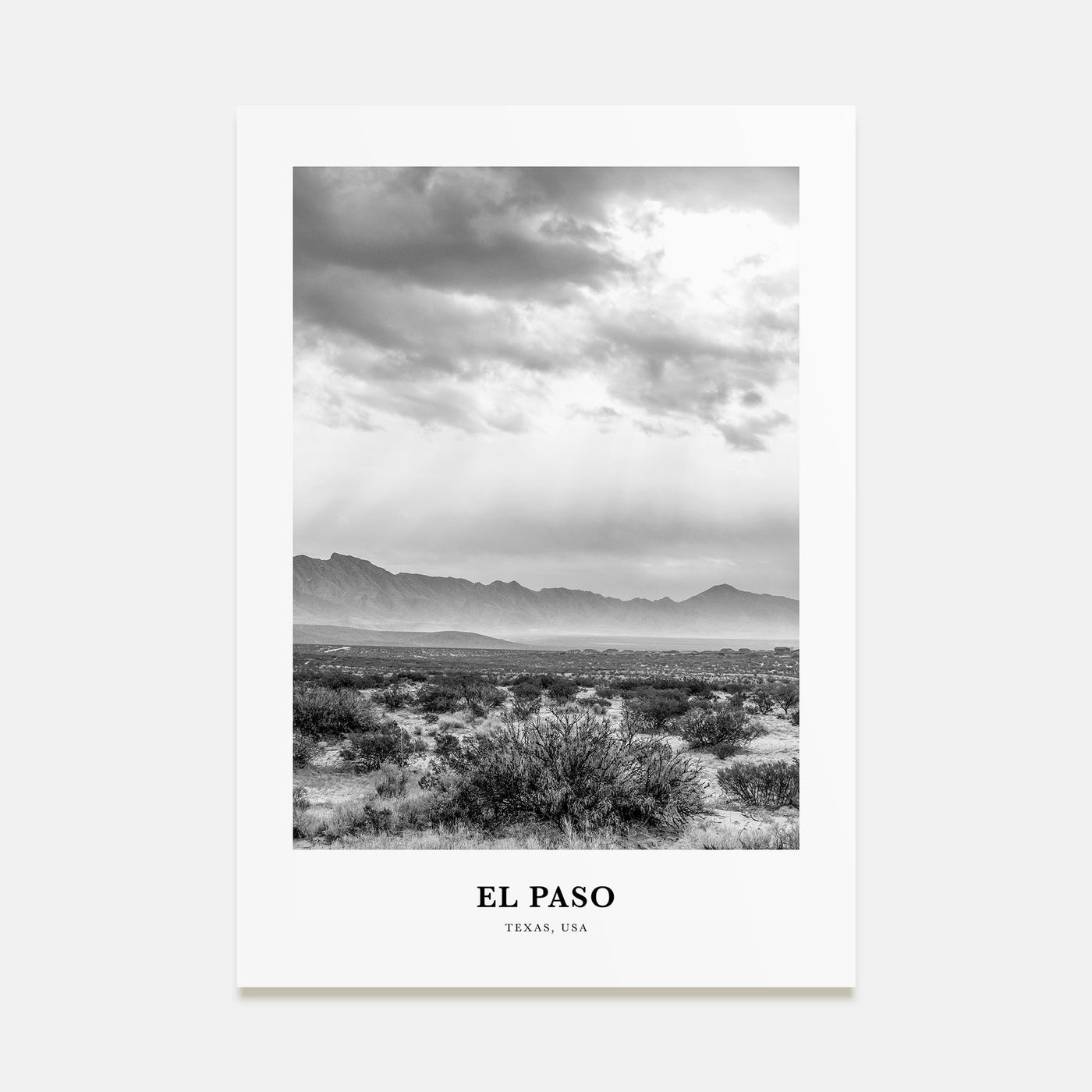 El Paso Portrait B&W No 3 Poster