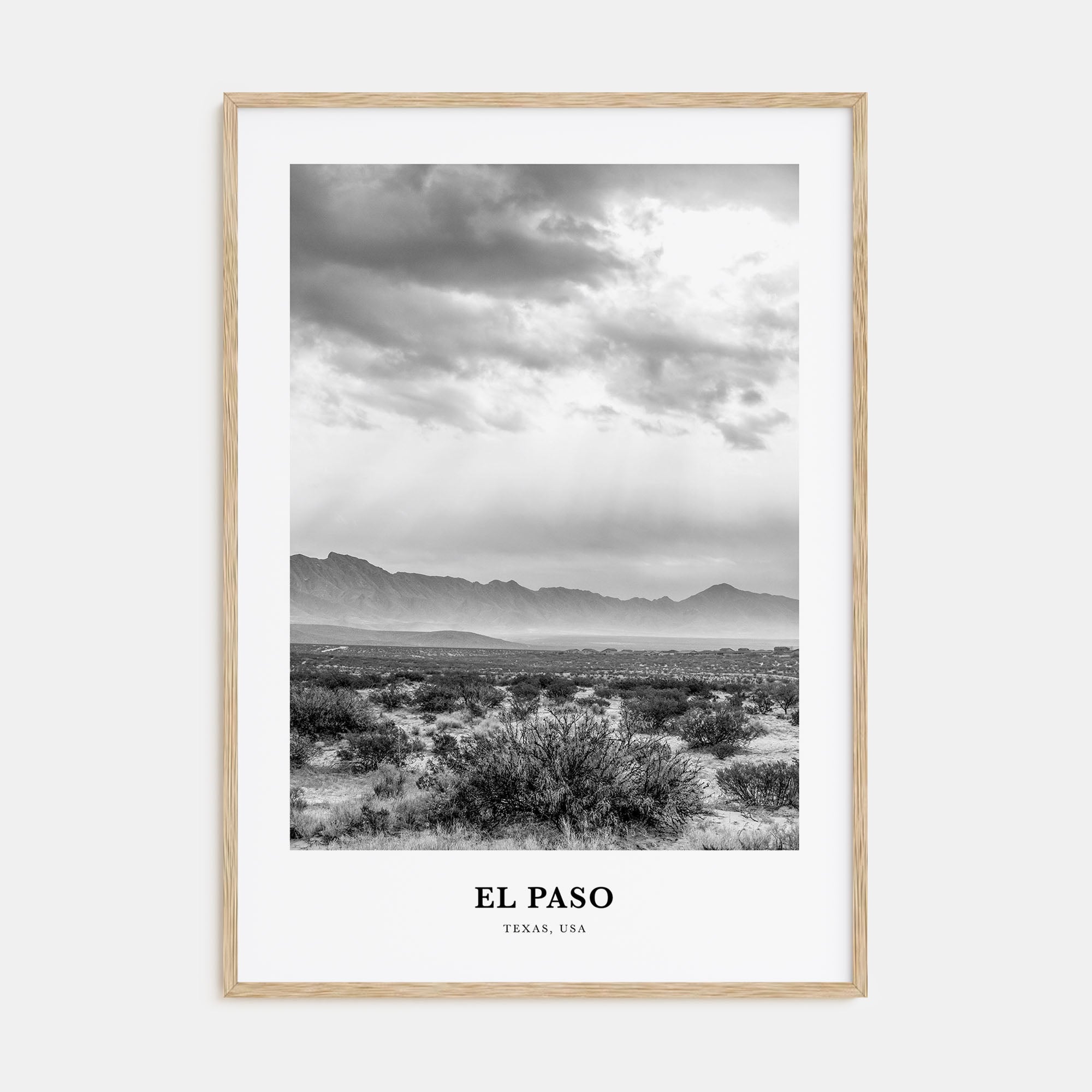 El Paso Portrait B&W No 3 Poster