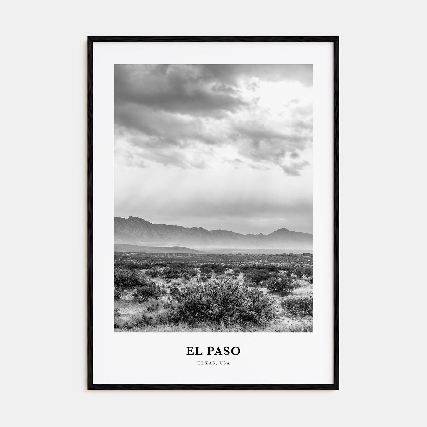 El Paso Portrait B&W No 3 Poster
