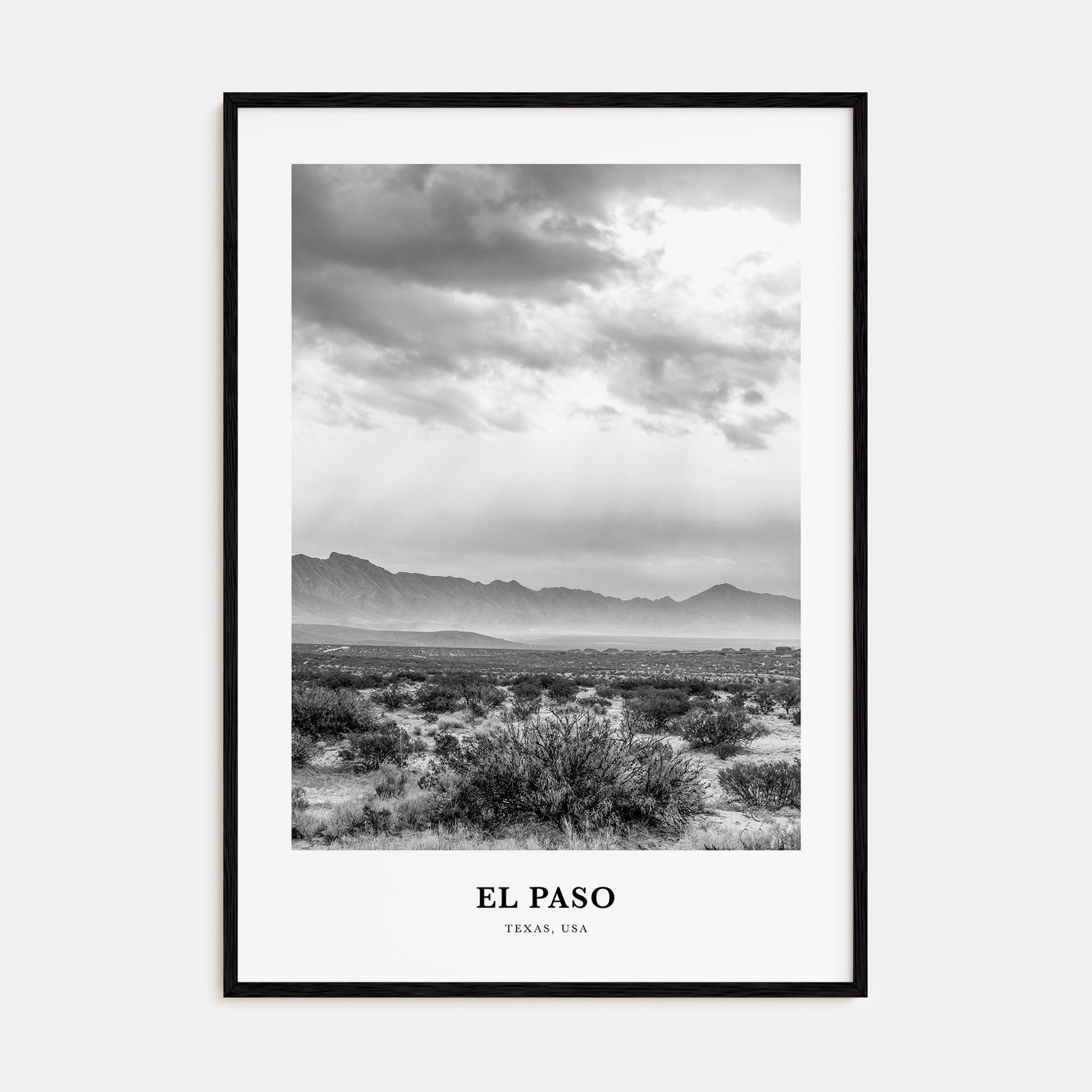 El Paso Portrait B&W No 3 Poster