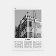 El Paso Travel B&W No 3 Poster