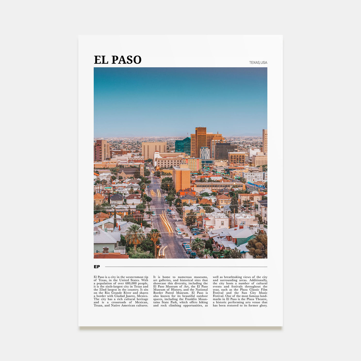 El Paso Travel Color No 1 Poster