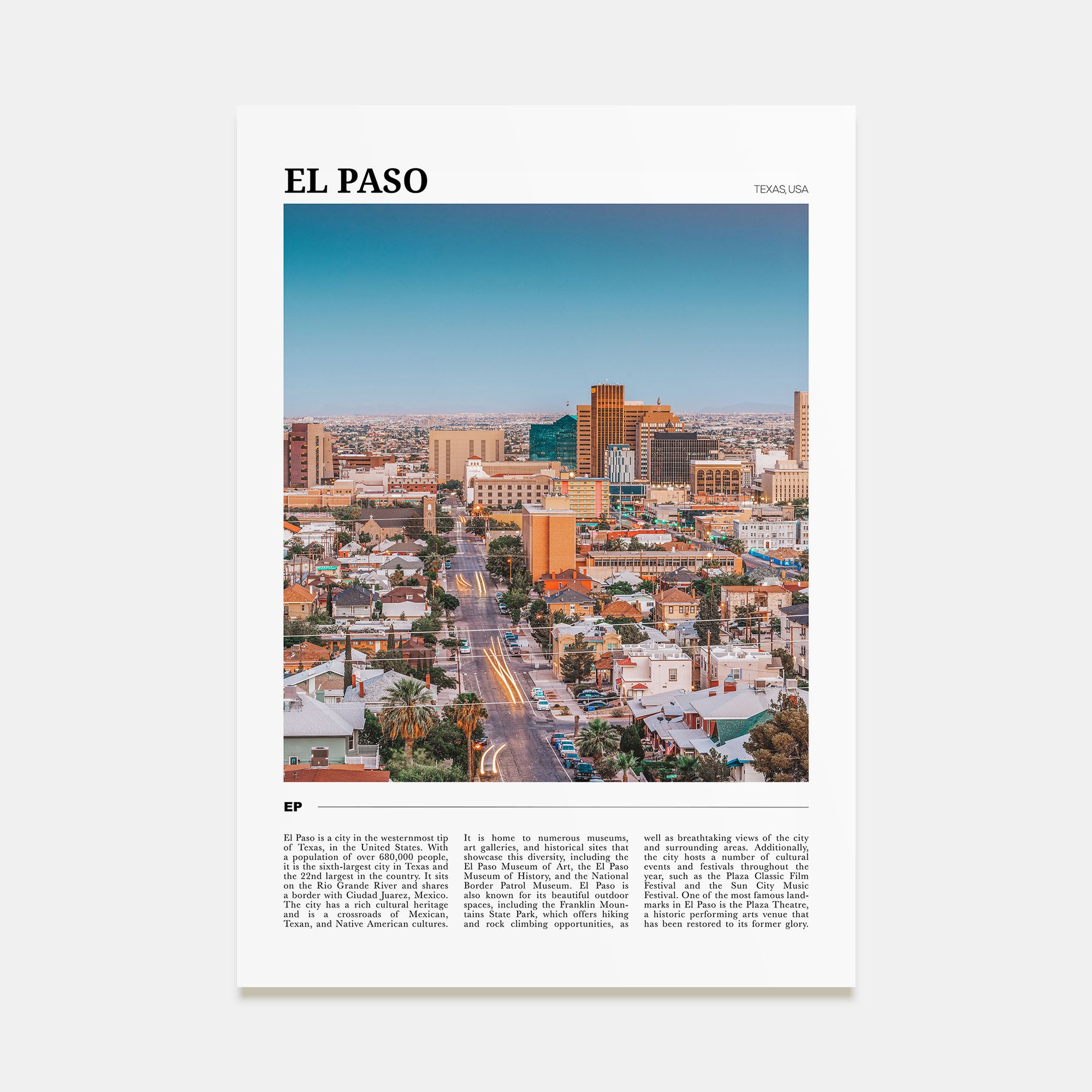 El Paso Travel Color No 1 Poster