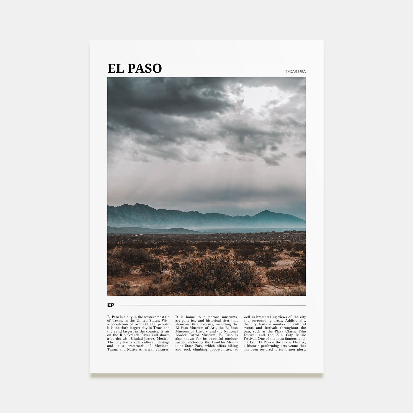 El Paso Travel Color No 2 Poster
