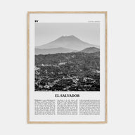 El Salvador Travel B&W No 1 Poster