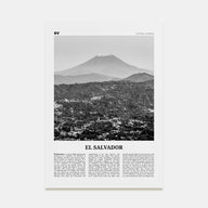 El Salvador Travel B&W No 1 Poster