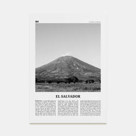 El Salvador Travel B&W No 3 Poster