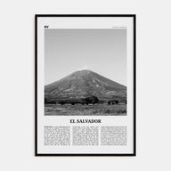 El Salvador Travel B&W No 3 Poster
