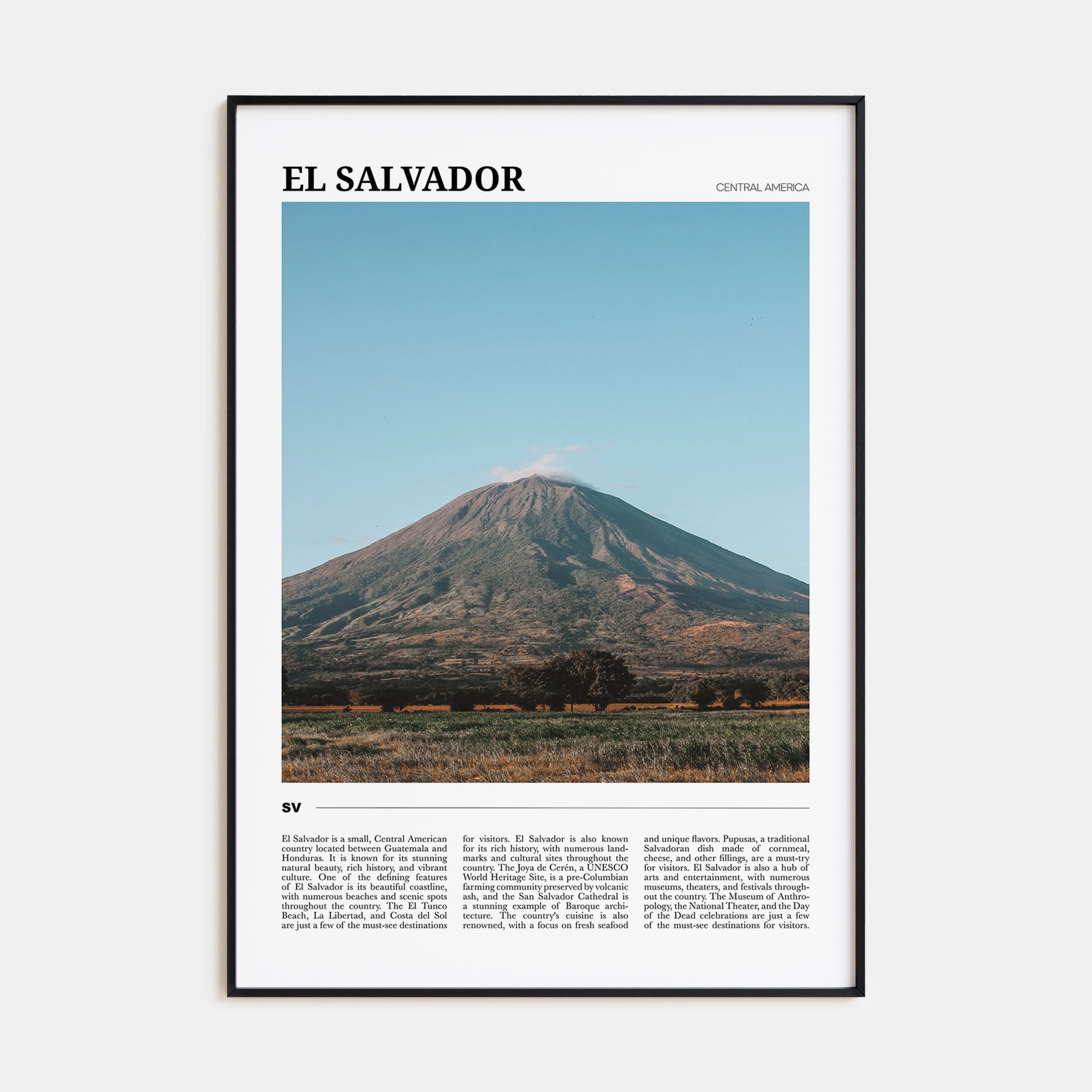 El Salvador Travel Color Poster