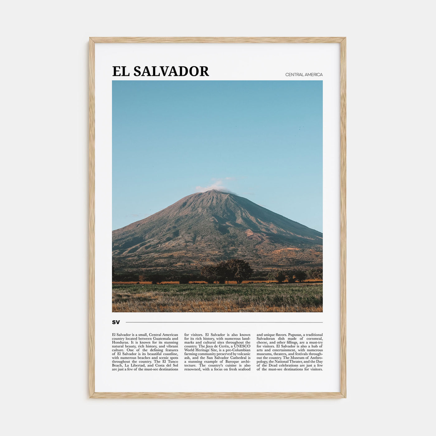 El Salvador Travel Color Poster