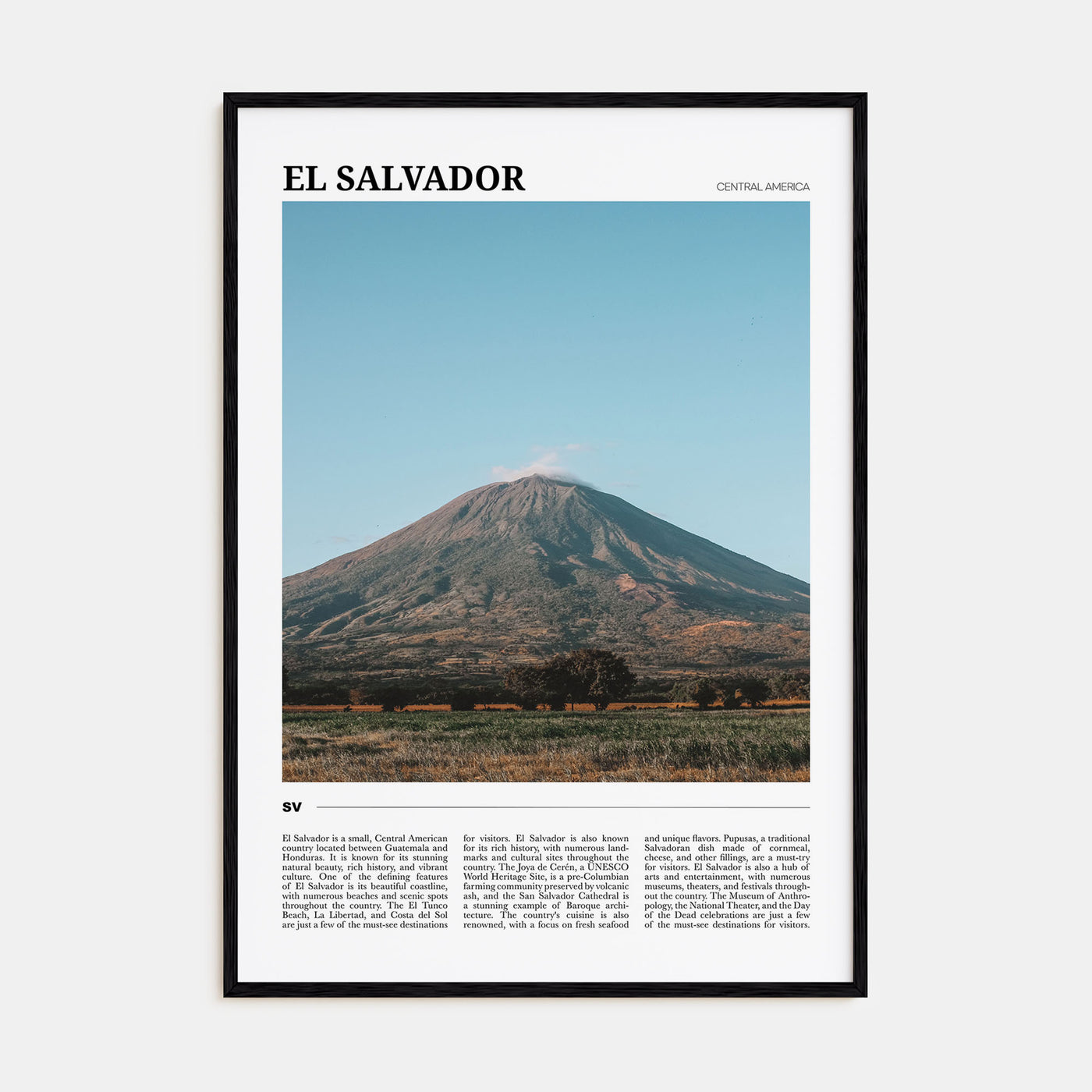 El Salvador Travel Color Poster