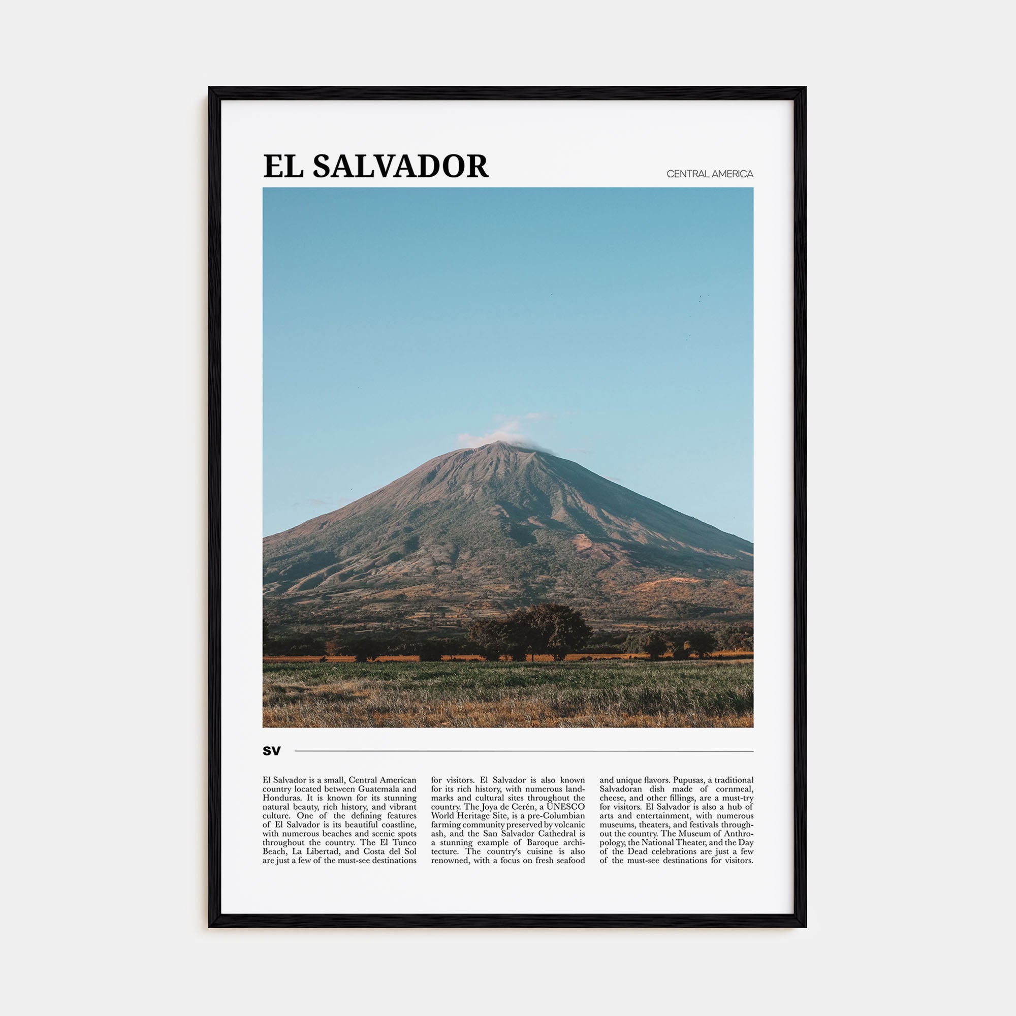 El Salvador Travel Color Poster