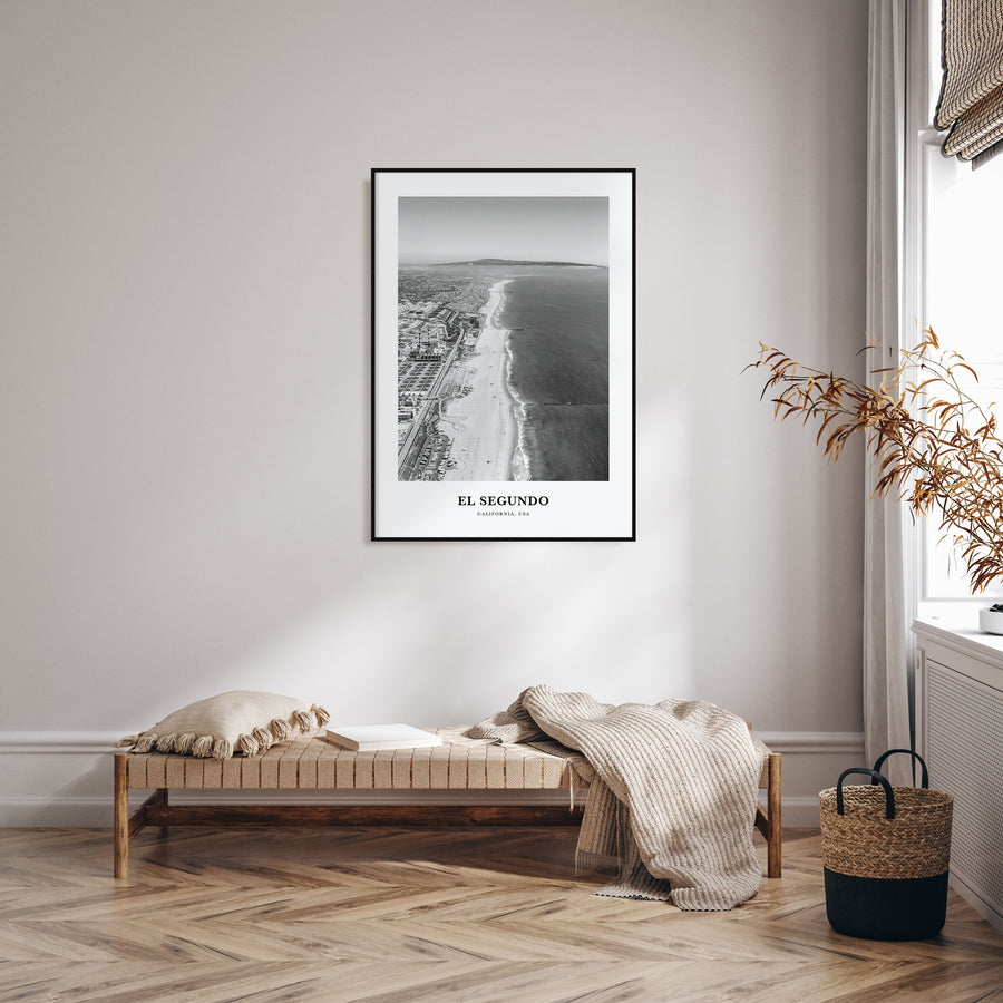 El Segundo Portrait B&W Poster