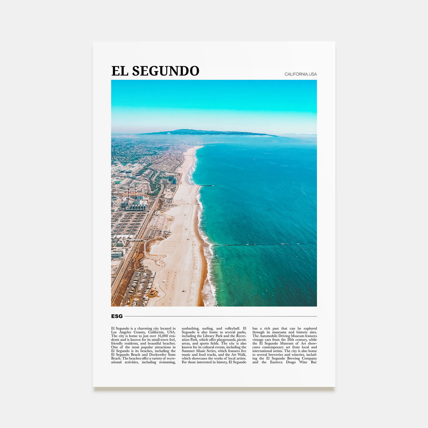 El Segundo Travel Color Poster