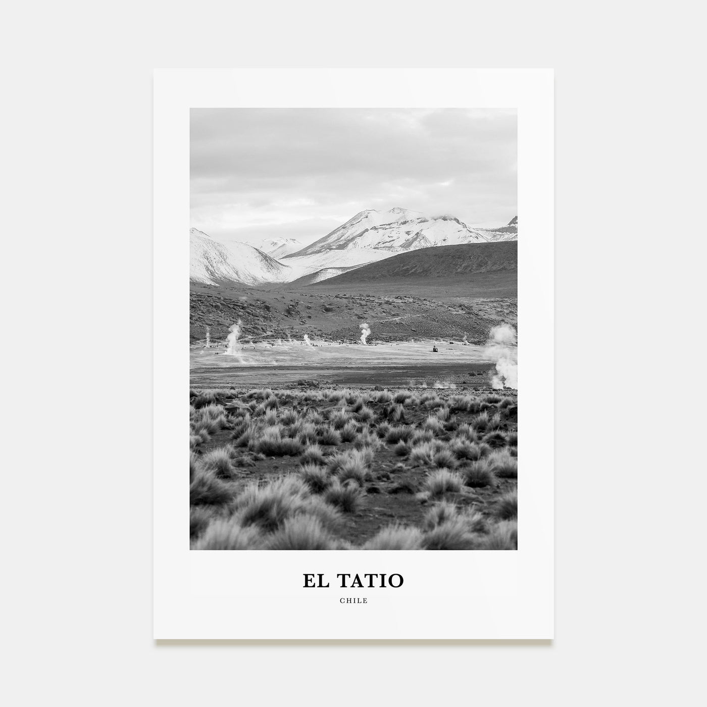 El Tatio Portrait B&W Poster