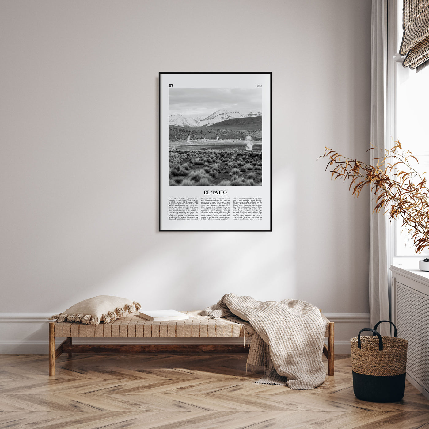 El Tatio Travel B&W Poster