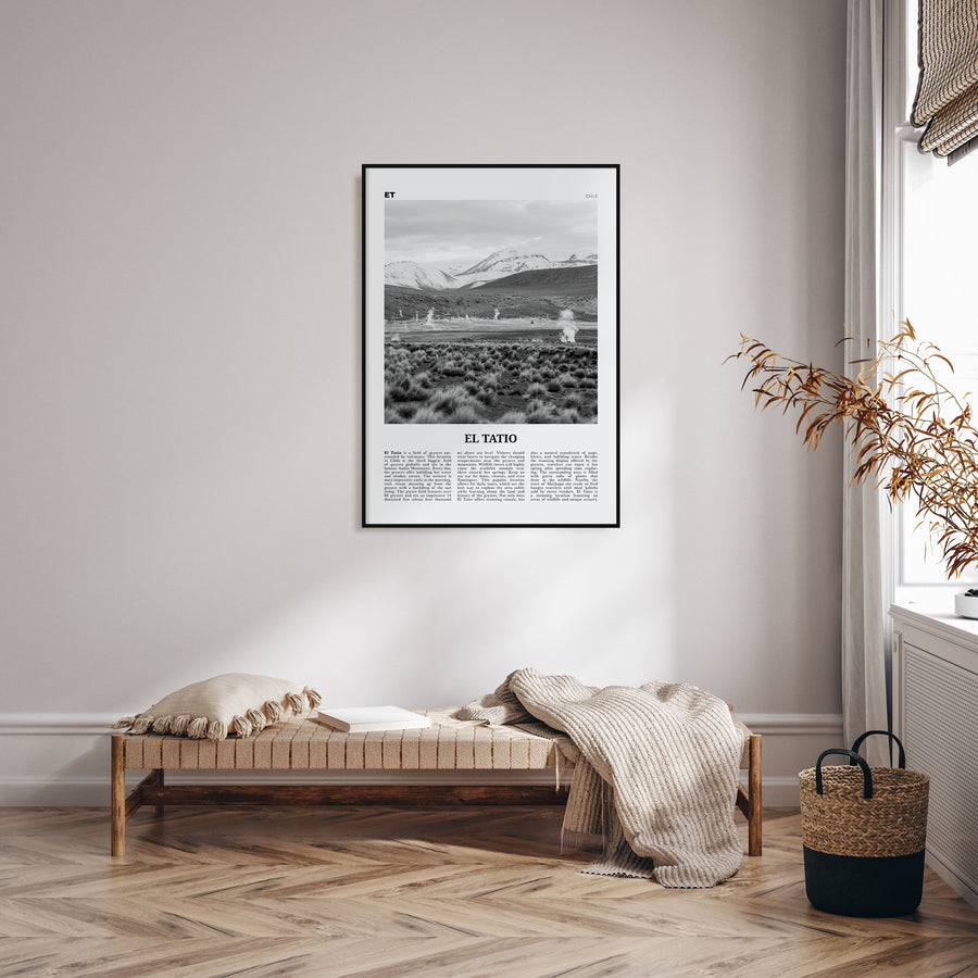 El Tatio Travel B&W Poster