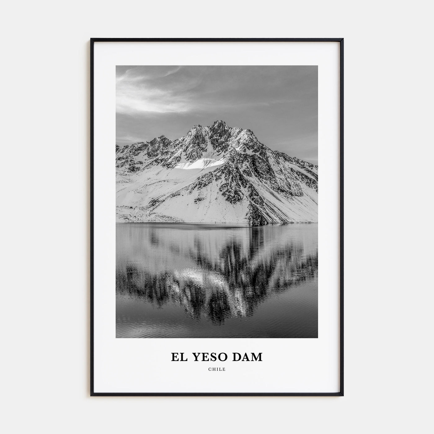 El Yeso Dam Portrait B&W Poster