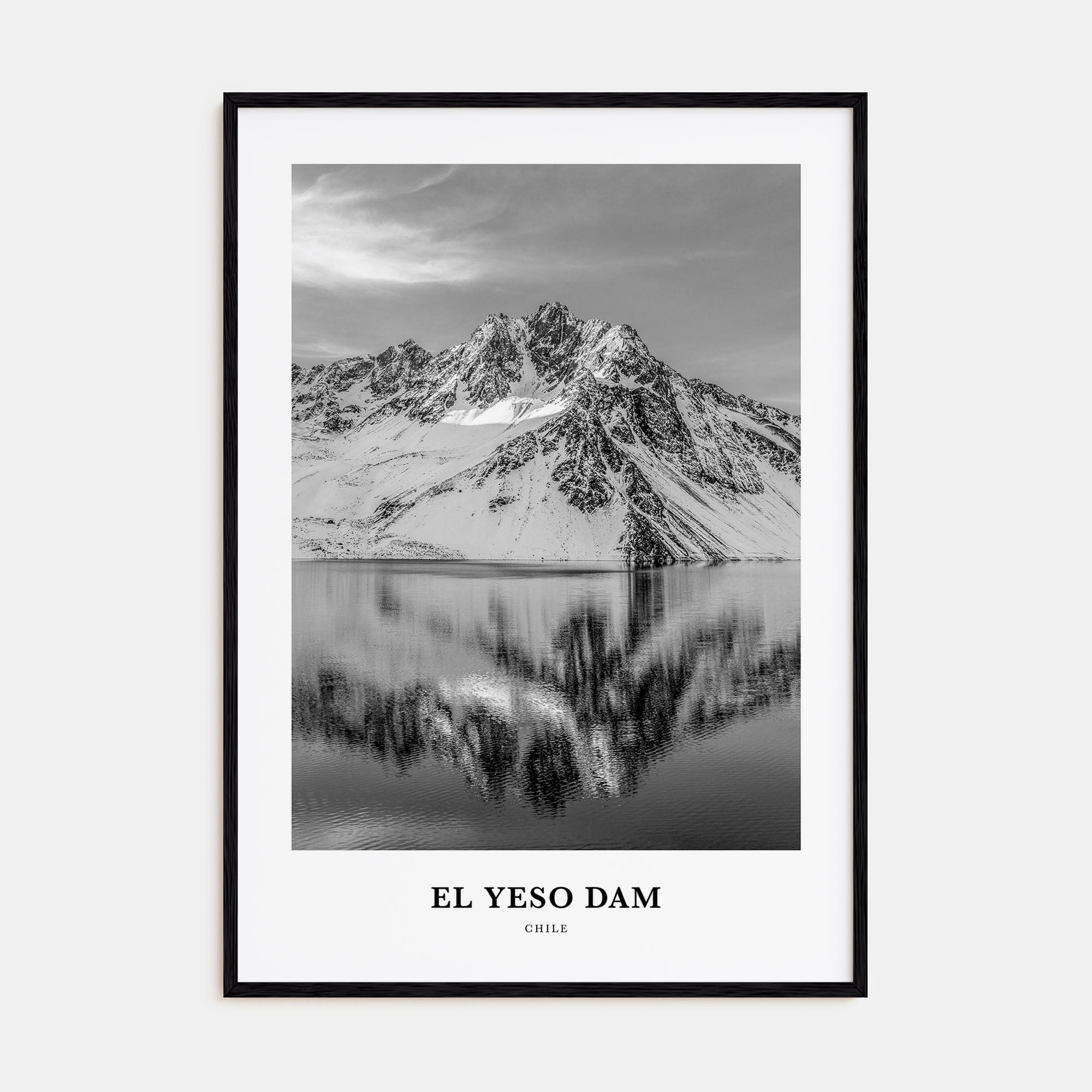 El Yeso Dam Portrait B&W Poster
