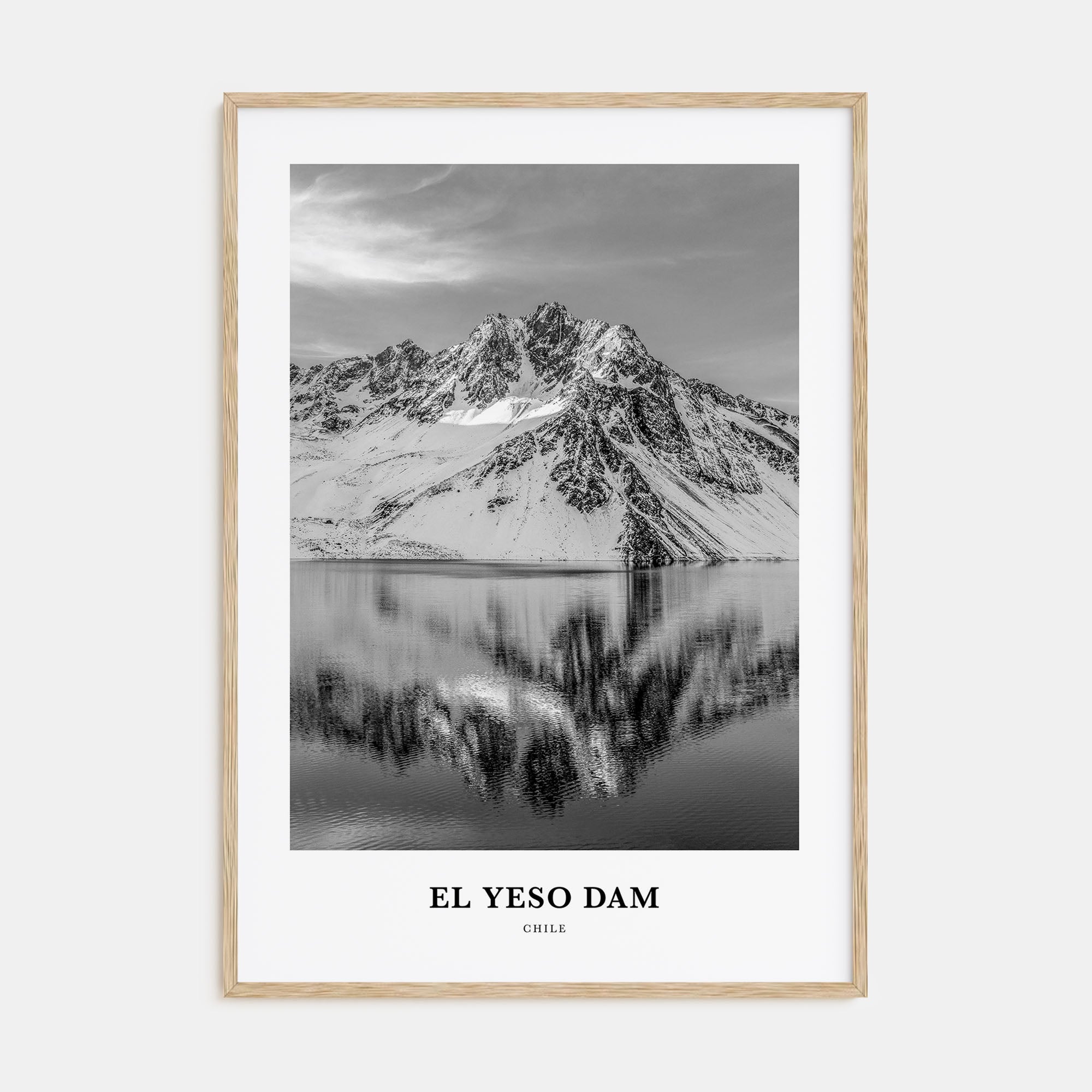 El Yeso Dam Portrait B&W Poster