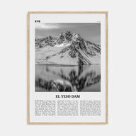 El Yeso Dam Travel B&W Poster