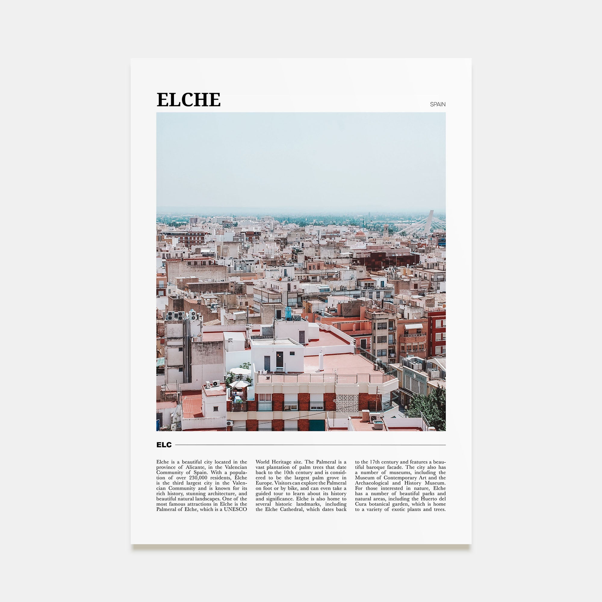 Elche Travel Color Poster