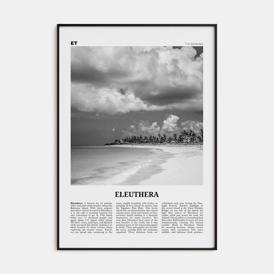 Eleuthera Travel B&W Poster